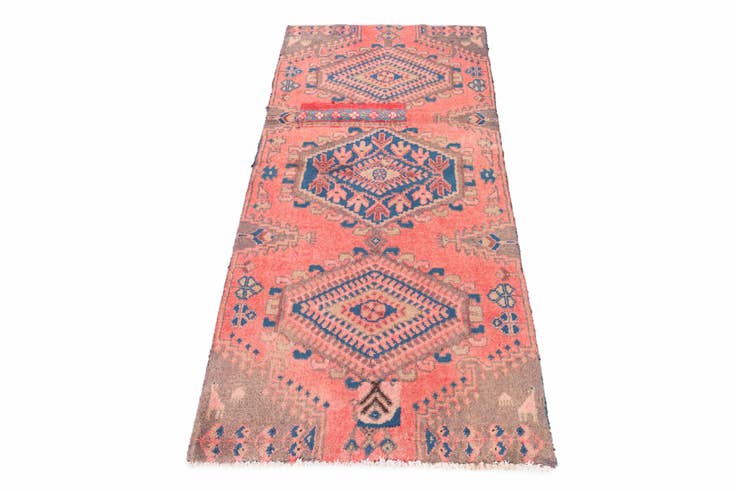 Detail image of 2' 8 x 5' 8 Hand Knotted Ultra Vintage Persian Wool Runner Rug