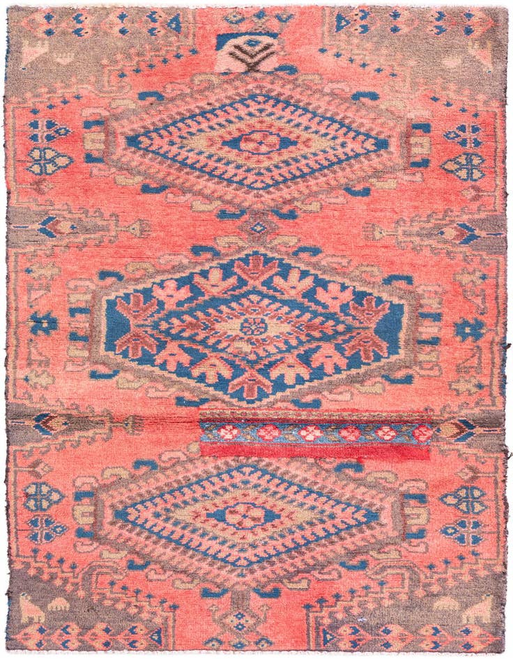 Detail image of 2' 8 x 5' 8 Hand Knotted Ultra Vintage Persian Wool Runner Rug