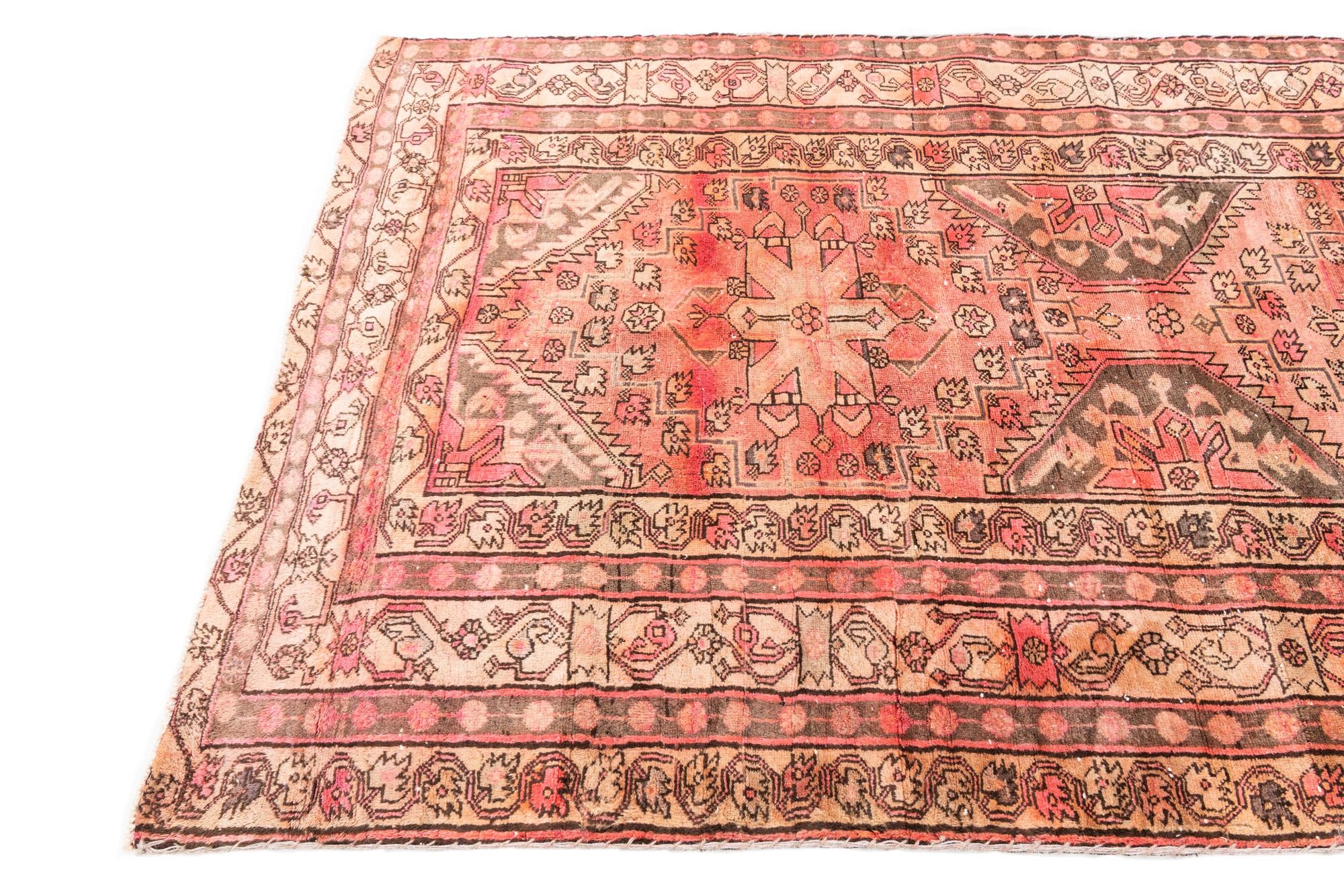 4' 3 x 10' 8 Hand Knotted Ultra Vintage Persian Wool Runner Rug