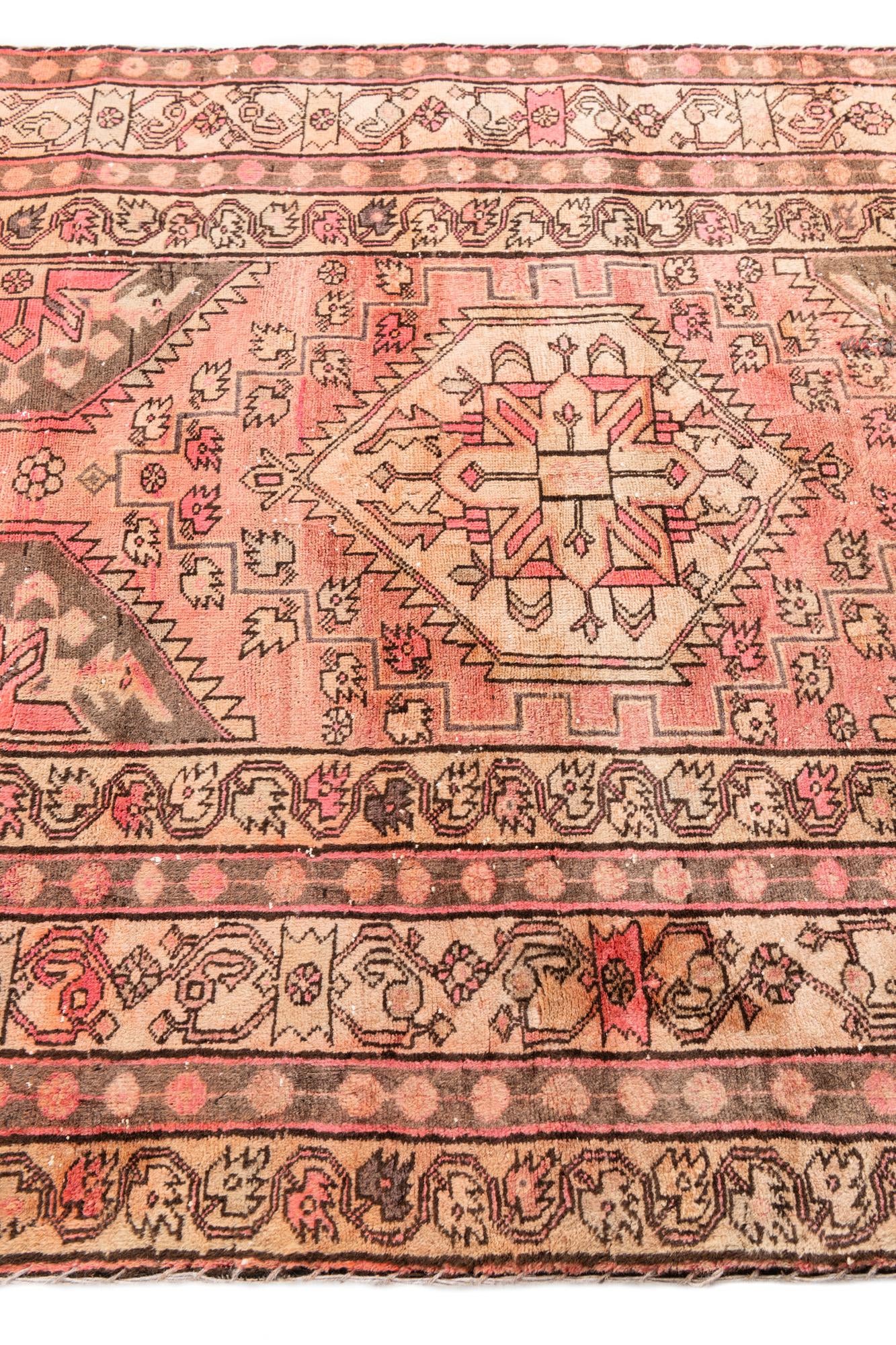 4' 3 x 10' 8 Hand Knotted Ultra Vintage Persian Wool Runner Rug