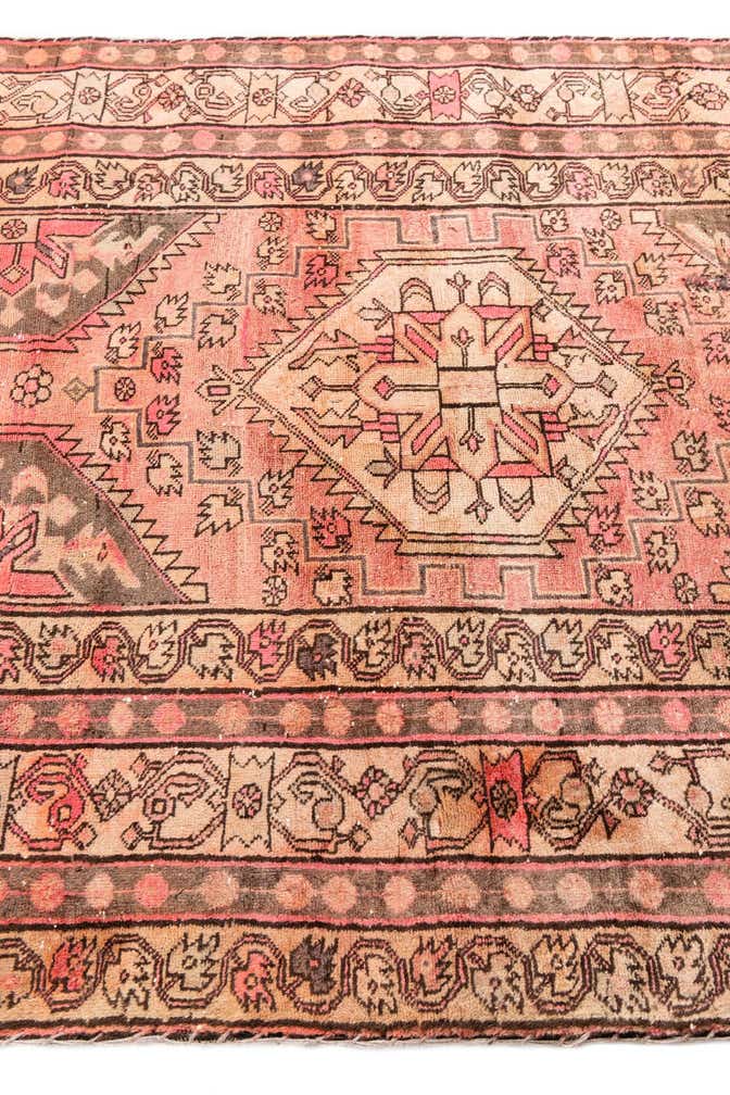 4' 3 x 10' 8 Hand Knotted Ultra Vintage Persian Wool Runner Rug