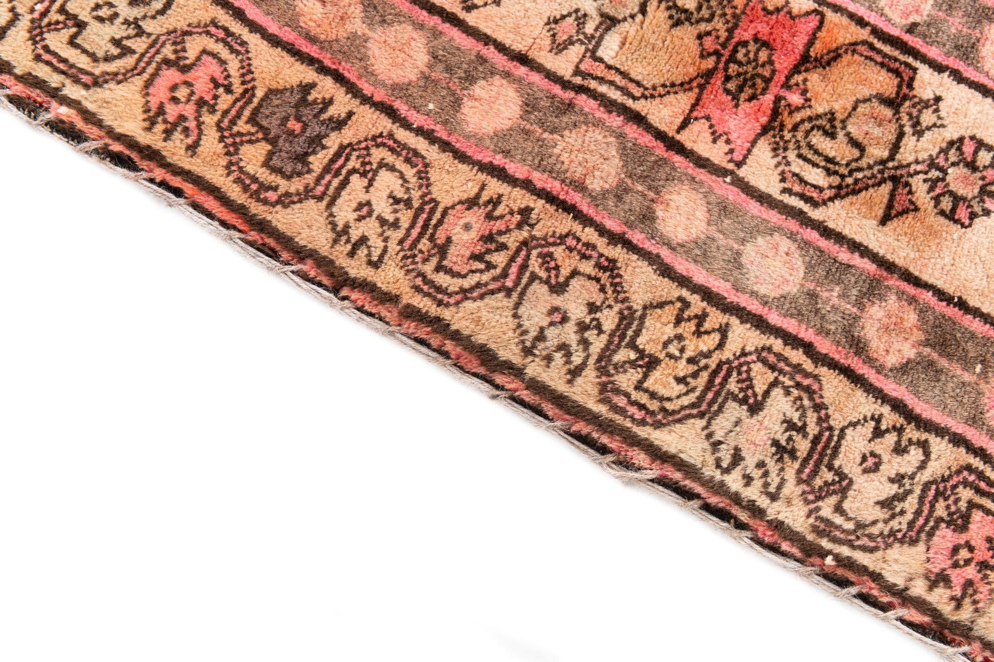 4' 3 x 10' 8 Hand Knotted Ultra Vintage Persian Wool Runner Rug
