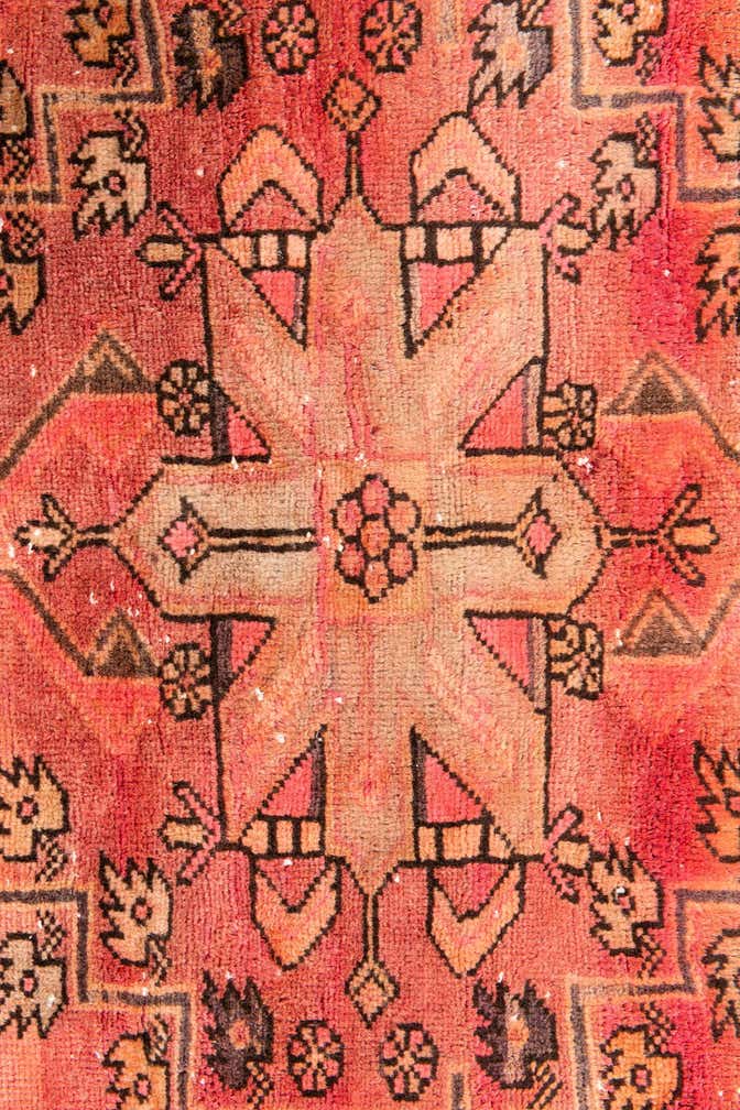 4' 3 x 10' 8 Hand Knotted Ultra Vintage Persian Wool Runner Rug