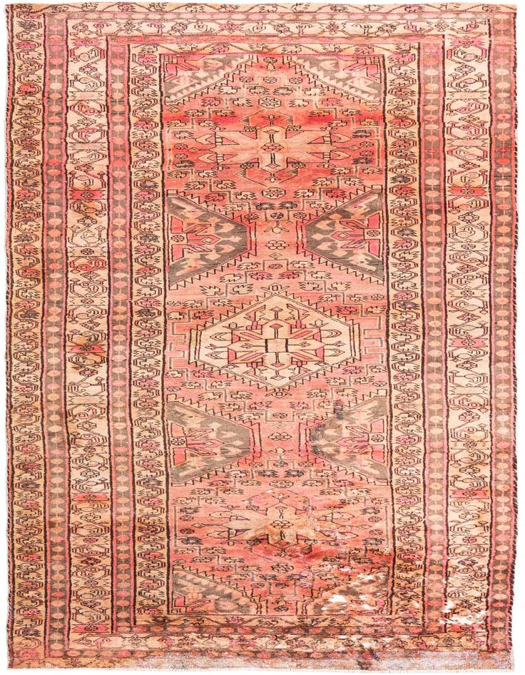 Detail image of 4' 3 x 10' 8 Hand Knotted Ultra Vintage Persian Wool Runner Rug