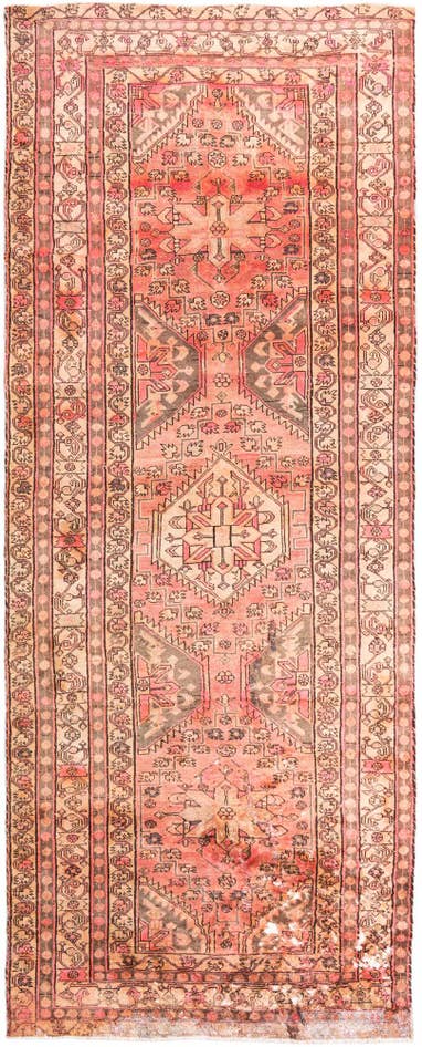Detail image of 4' 3 x 10' 8 Hand Knotted Ultra Vintage Persian Wool Runner Rug