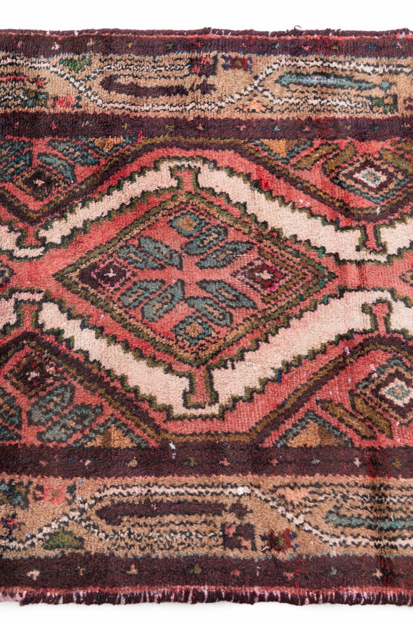 2' 7 x 8' 7 Hand Knotted Ultra Vintage Persian Wool Runner Rug