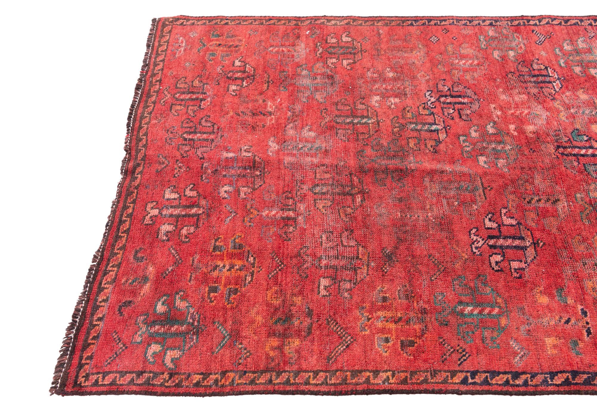3' 10 x 7' 10 Hand Knotted Ultra Vintage Persian Wool Runner Rug