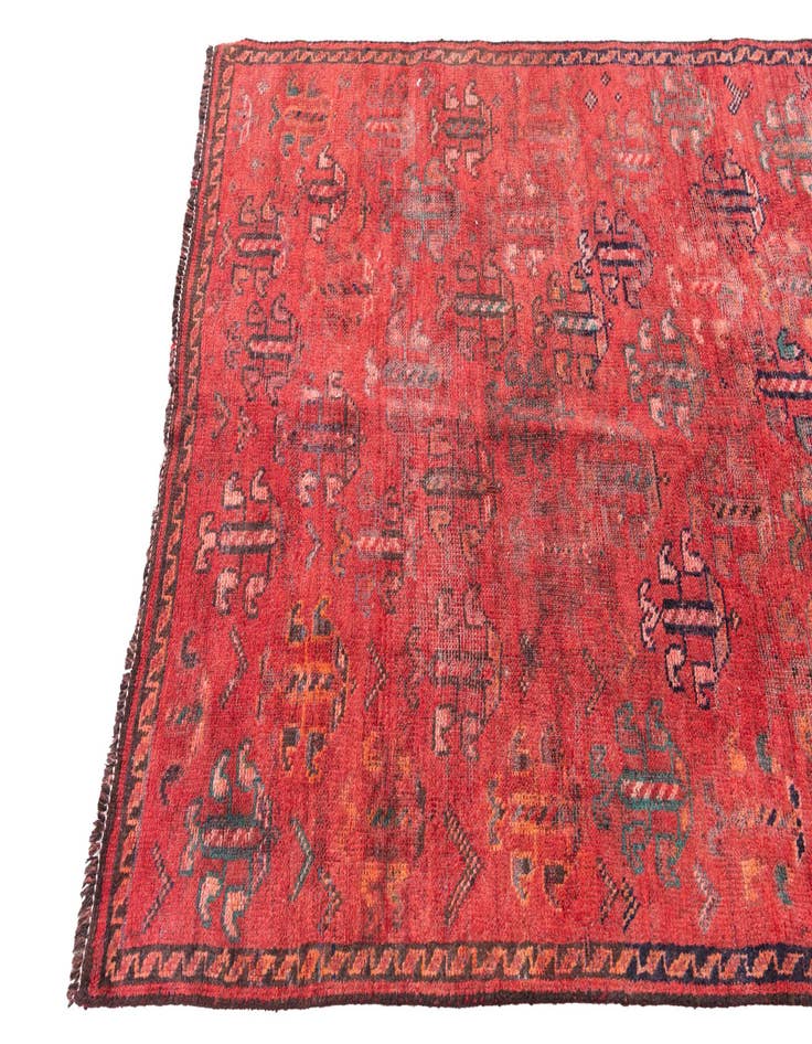 Detail image of 3' 10 x 7' 10  Hand Knotted Ultra Vintage Persian Wool Runner Rug