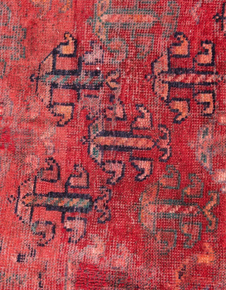 Detail image of 3' 10 x 7' 10  Hand Knotted Ultra Vintage Persian Wool Runner Rug