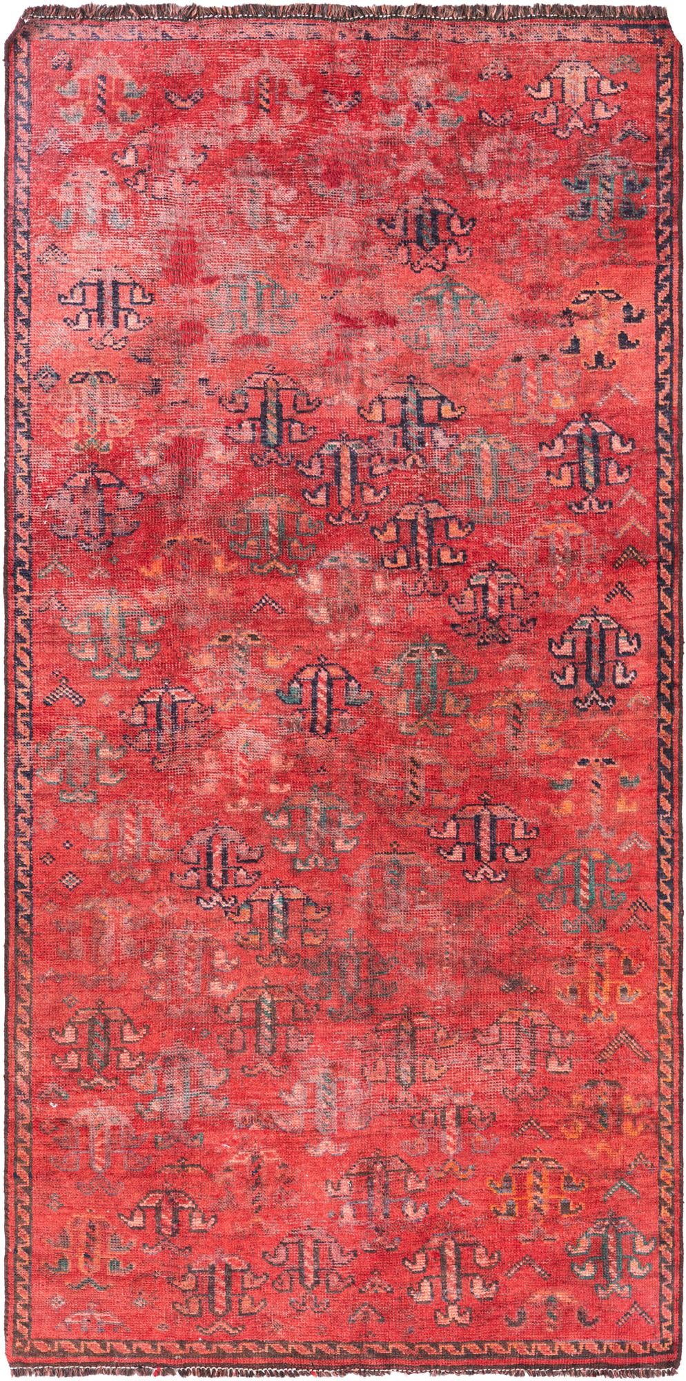 3' 10 x 7' 10 Hand Knotted Ultra Vintage Persian Wool Runner Rug