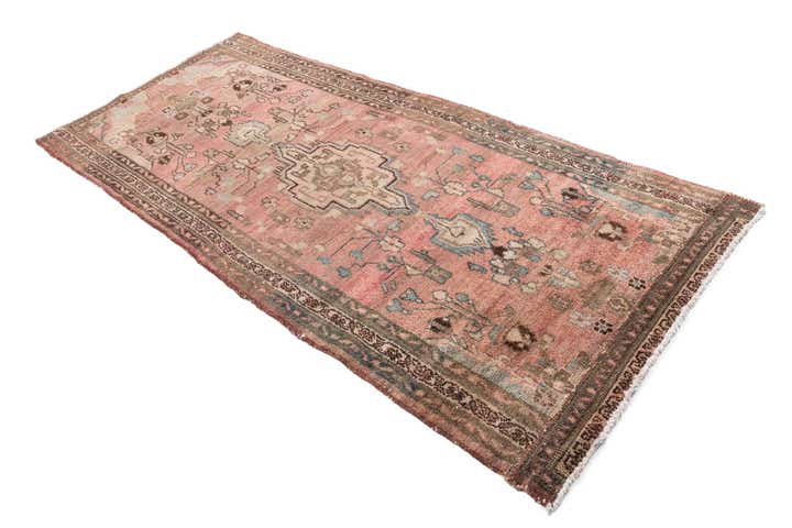3' 7 x 8' 2 Hand Knotted Ultra Vintage Persian Wool Runner Rug