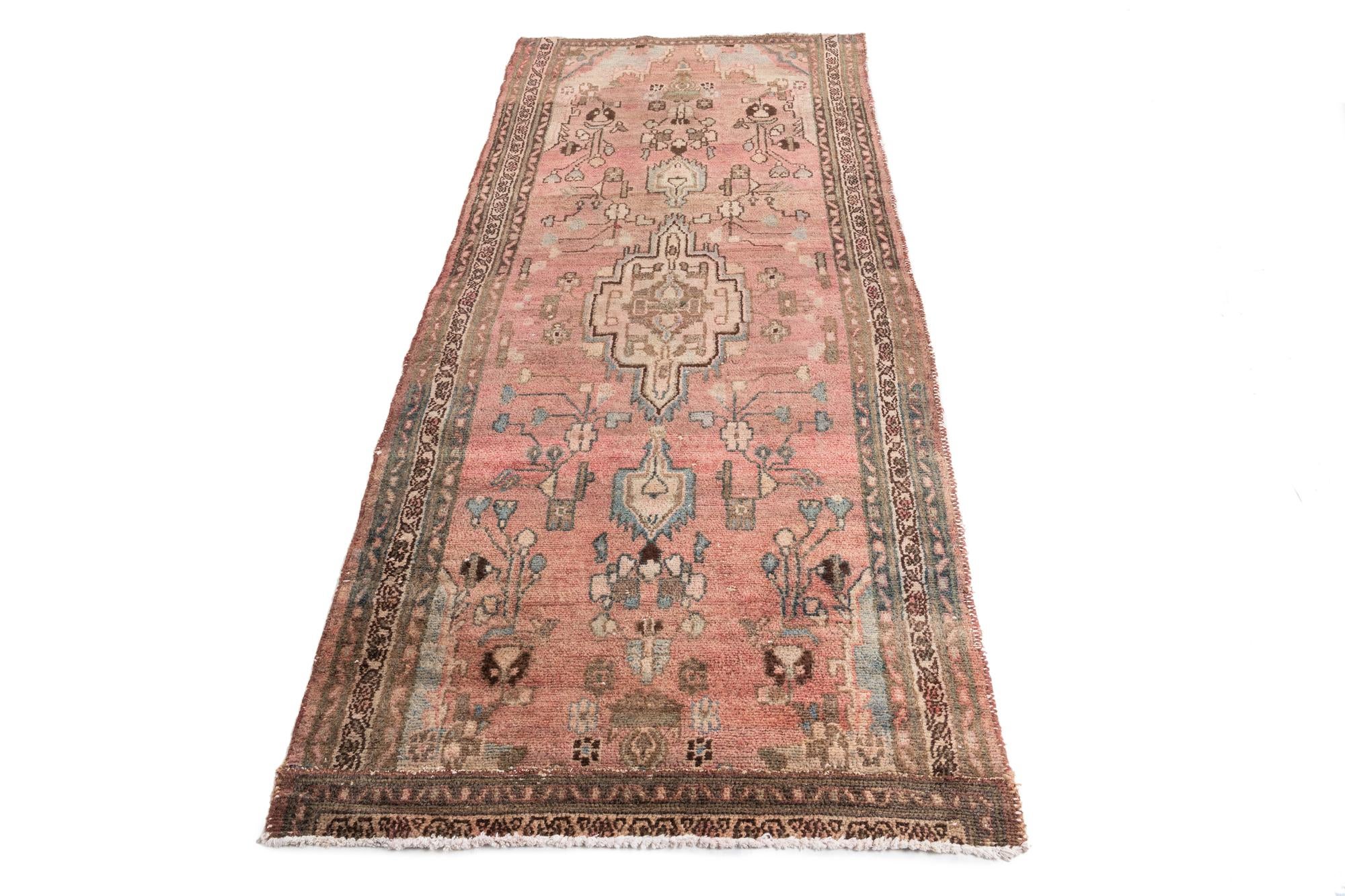 3' 7 x 8' 2 Hand Knotted Ultra Vintage Persian Wool Runner Rug