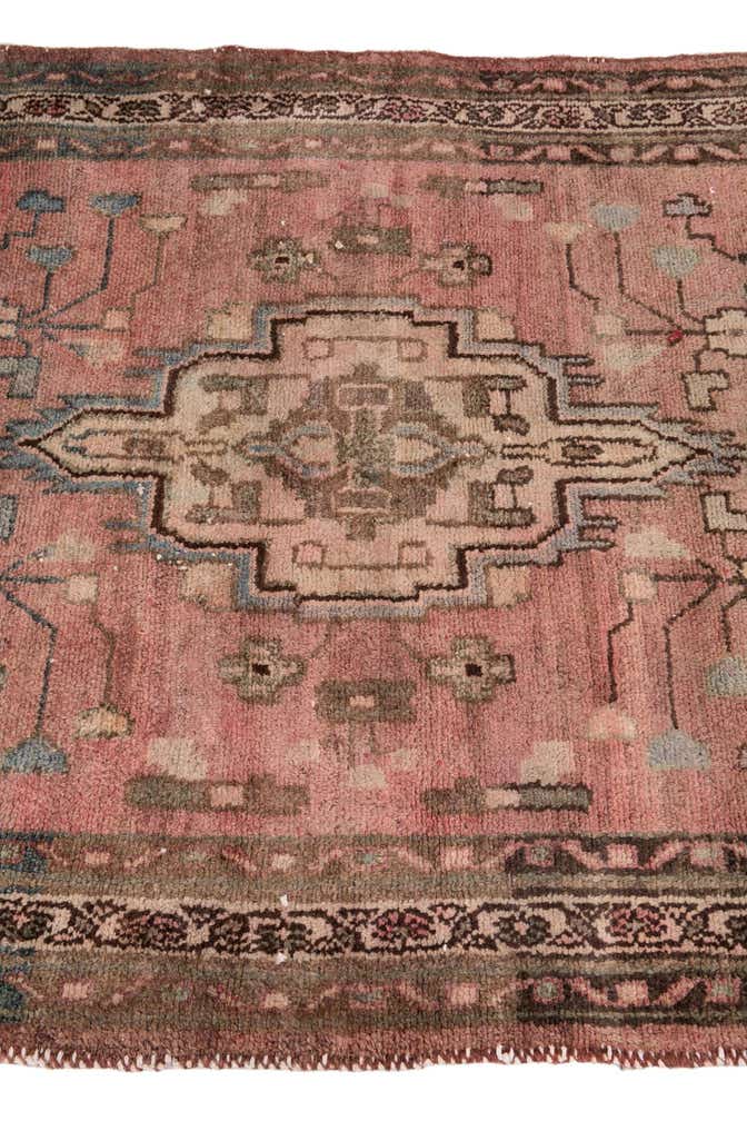3' 7 x 8' 2 Hand Knotted Ultra Vintage Persian Wool Runner Rug