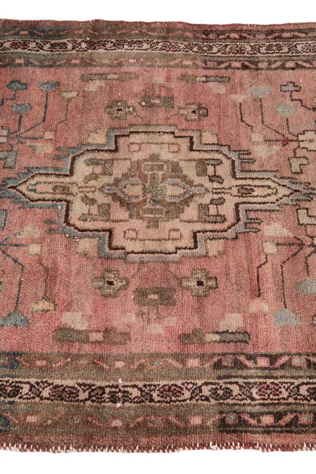Detail image of 3' 7 x 8' 2 Hand Knotted Ultra Vintage Persian Wool Runner Rug