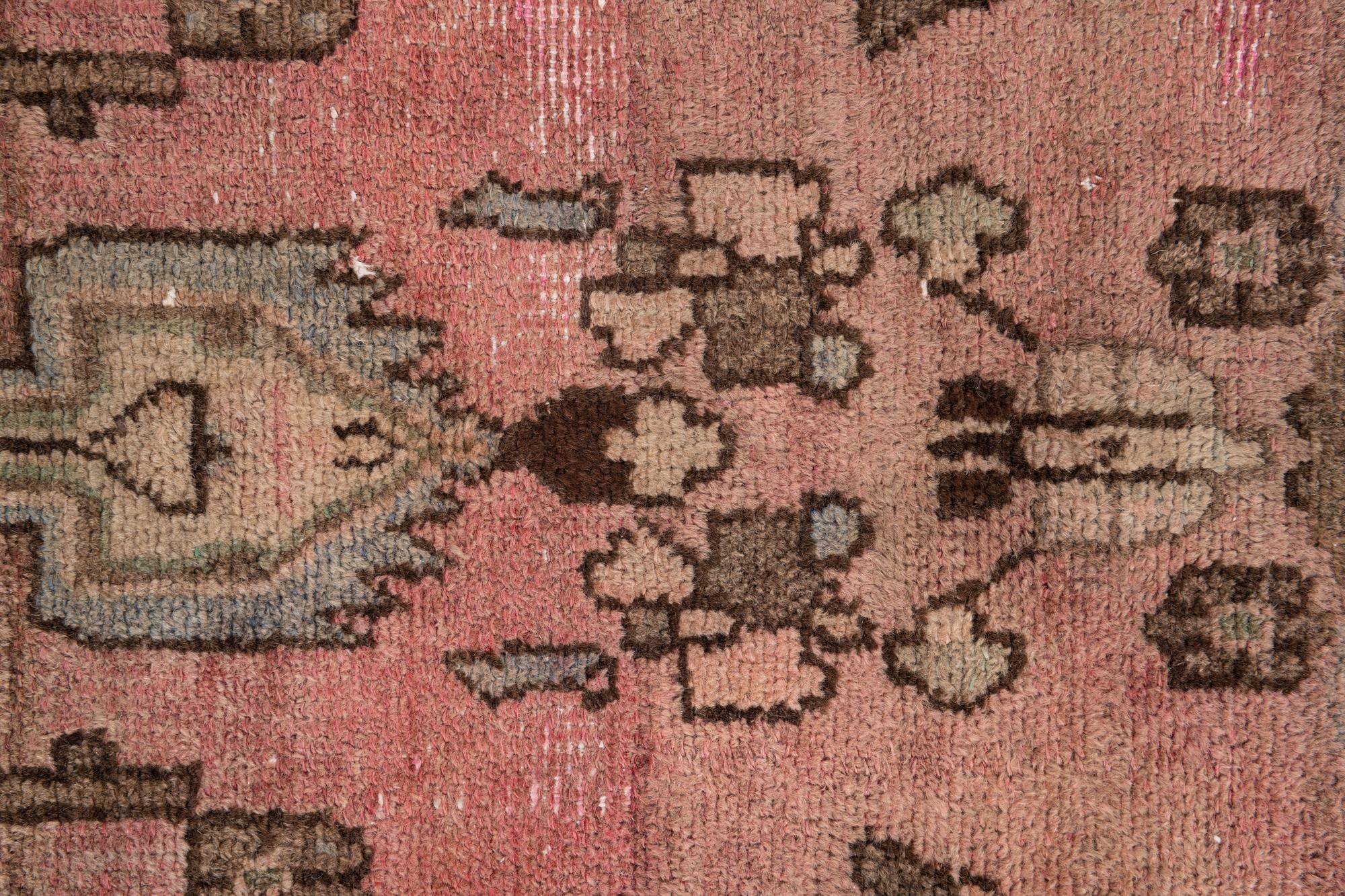 3' 7 x 8' 2 Hand Knotted Ultra Vintage Persian Wool Runner Rug