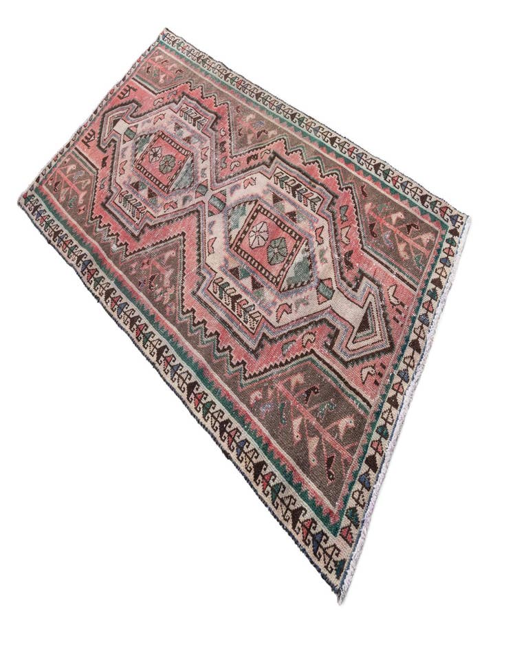 Detail image of 2' 9 x 6' 9  Hand Knotted Ultra Vintage Persian Wool Runner Rug