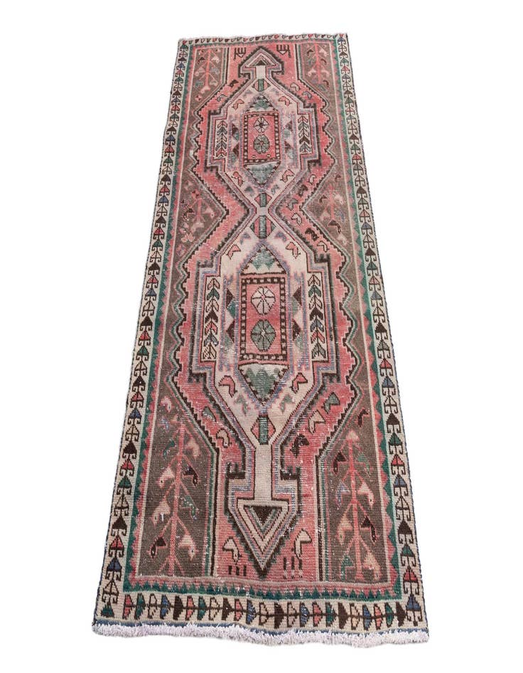 Detail image of 2' 9 x 6' 9  Hand Knotted Ultra Vintage Persian Wool Runner Rug