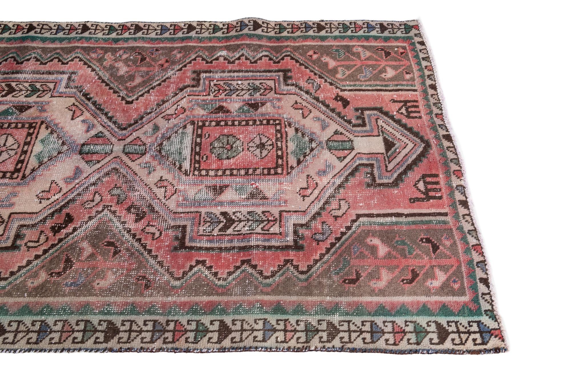 2' 9 x 6' 9 Hand Knotted Ultra Vintage Persian Wool Runner Rug