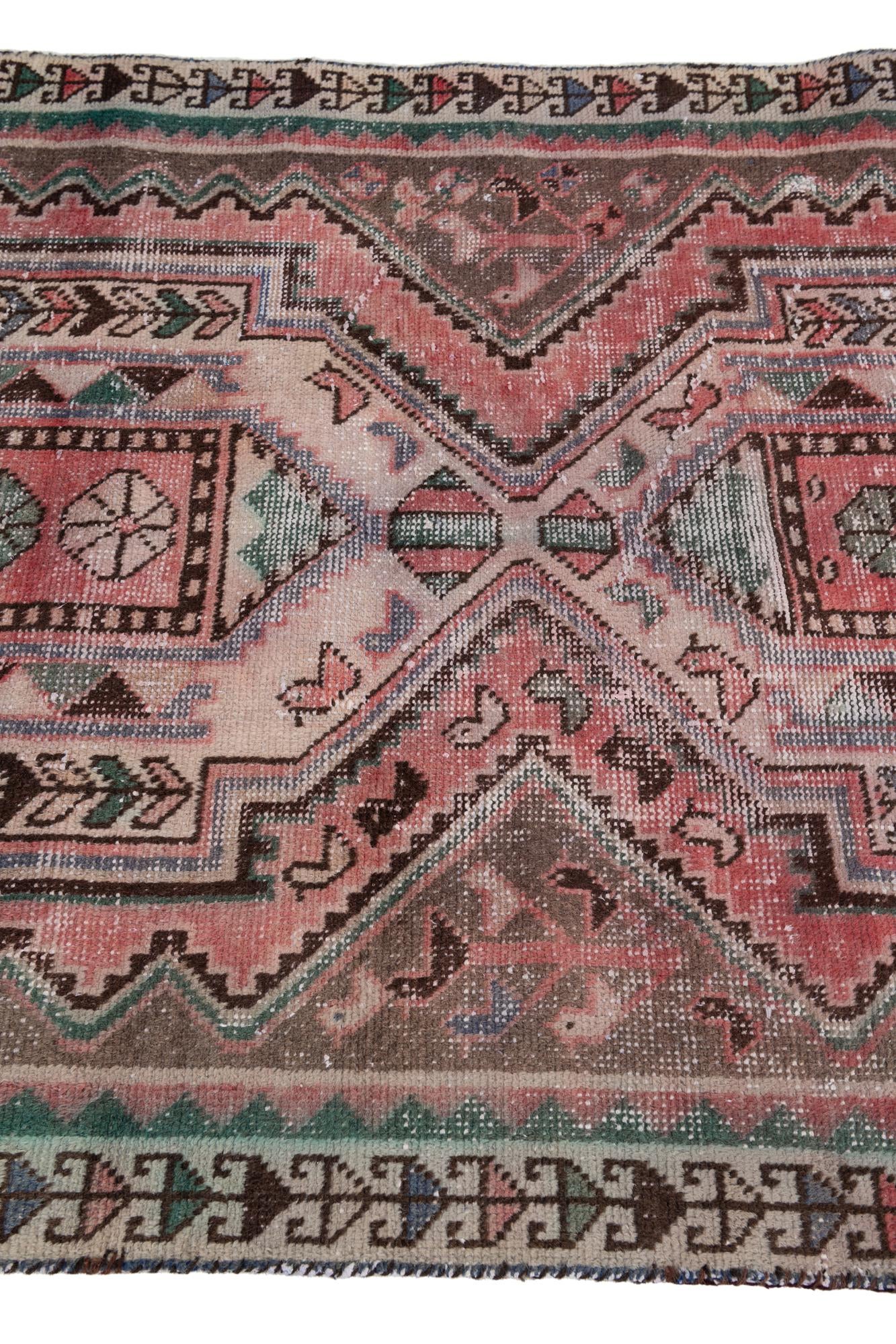 2' 9 x 6' 9 Hand Knotted Ultra Vintage Persian Wool Runner Rug