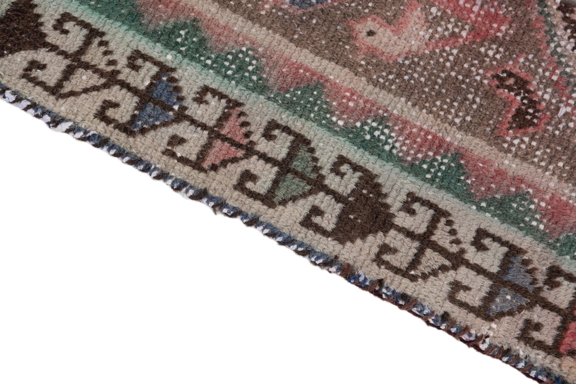 2' 9 x 6' 9 Hand Knotted Ultra Vintage Persian Wool Runner Rug