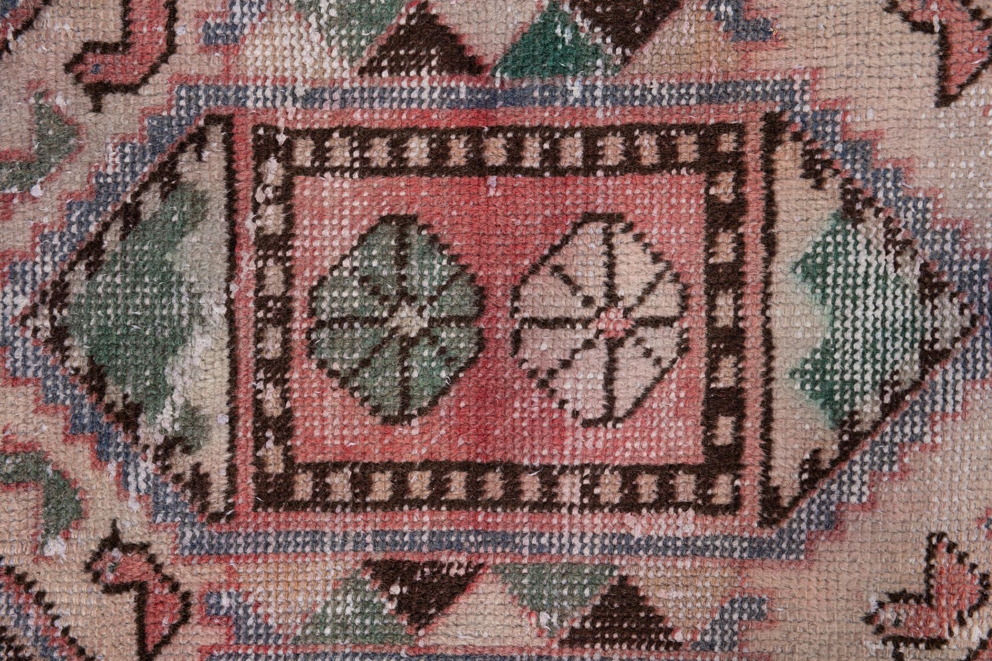 2' 9 x 6' 9 Hand Knotted Ultra Vintage Persian Wool Runner Rug
