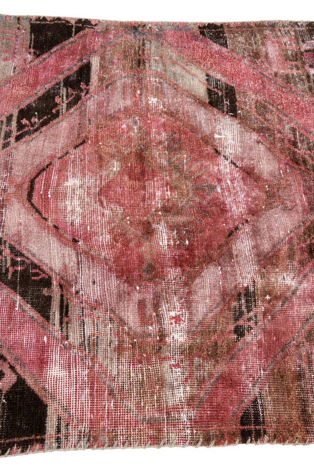 Detail image of 3' 1 x 8' 5 Hand Knotted Ultra Vintage Persian Wool Runner Rug