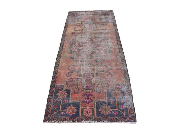Detail image of 3' x 7' Hand Knotted Ultra Vintage Persian Wool Runner Rug