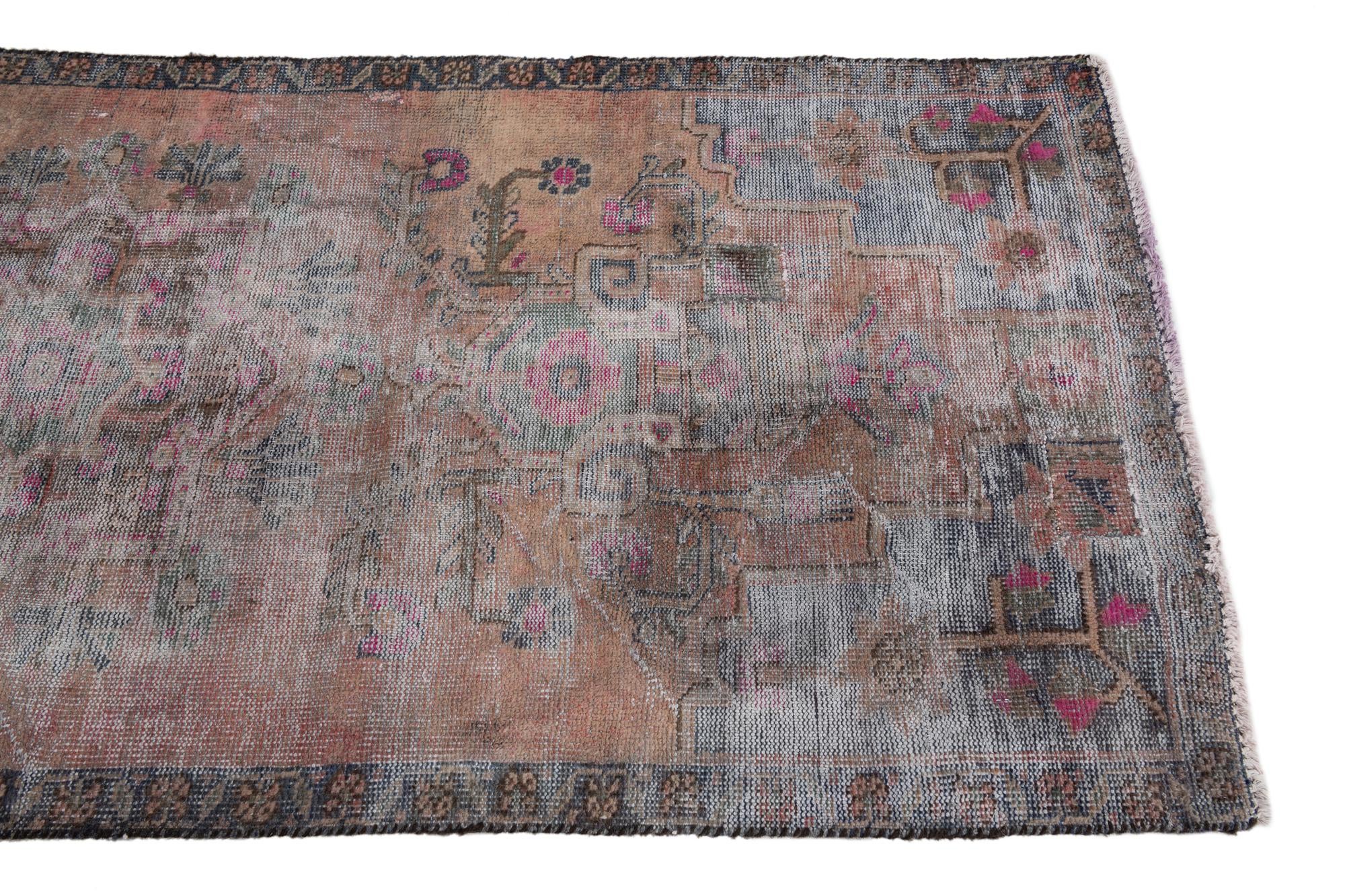 3' x 7' Hand Knotted Ultra Vintage Persian Wool Runner Rug