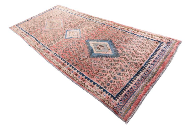 Detail image of 4' 6 x 10' 1 Hand Knotted Ultra Vintage Persian Wool Runner Rug