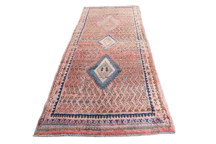 Detail image of 4' 6 x 10' 1 Hand Knotted Ultra Vintage Persian Wool Runner Rug