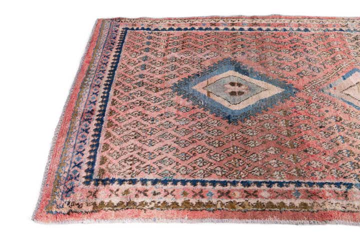 4' 6 x 10' 1 Hand Knotted Ultra Vintage Persian Wool Runner Rug