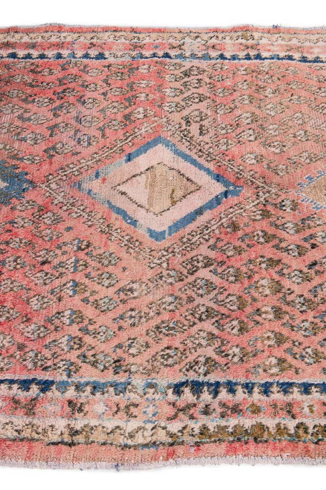 4' 6 x 10' 1 Hand Knotted Ultra Vintage Persian Wool Runner Rug