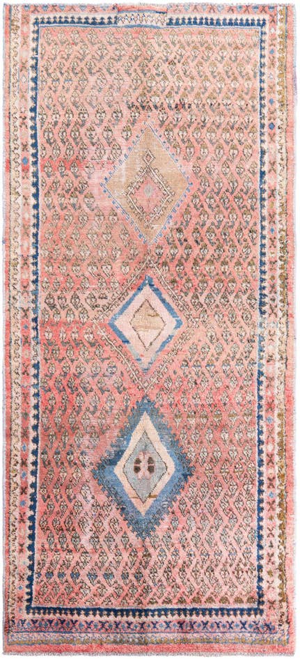 Detail image of 4' 6 x 10' 1 Hand Knotted Ultra Vintage Persian Wool Runner Rug