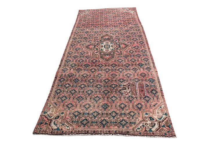 4' 7 x 10' Hand Knotted Ultra Vintage Persian Wool Runner Rug