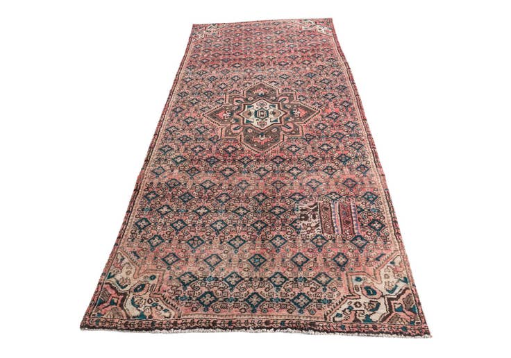 Detail image of 4' 7 x 10' Hand Knotted Ultra Vintage Persian Wool Runner Rug