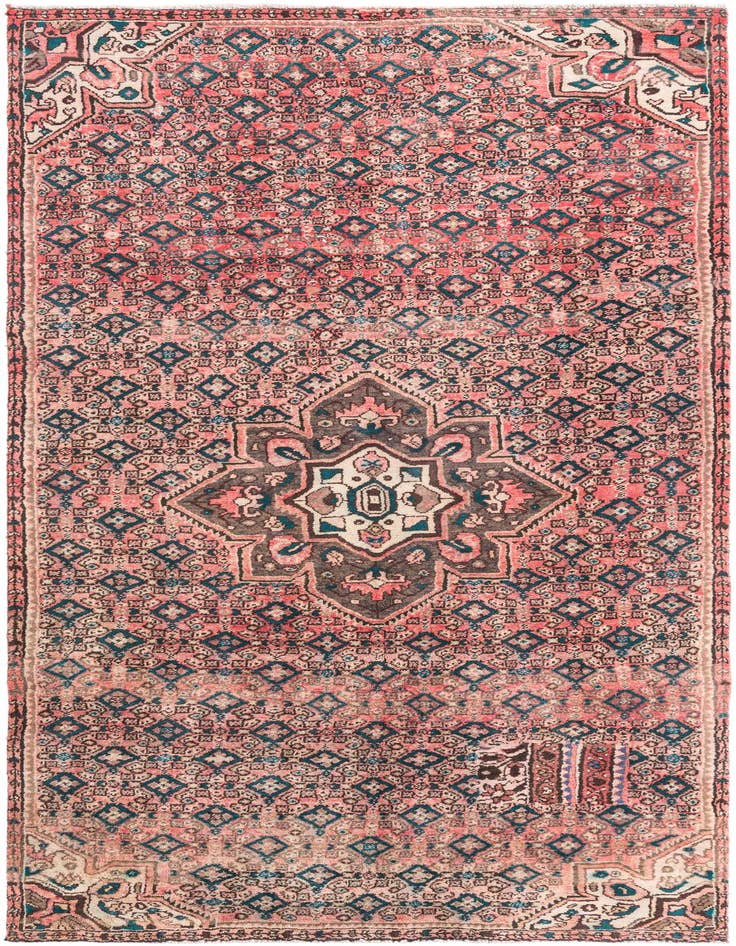 Detail image of 4' 7 x 10' Hand Knotted Ultra Vintage Persian Wool Runner Rug