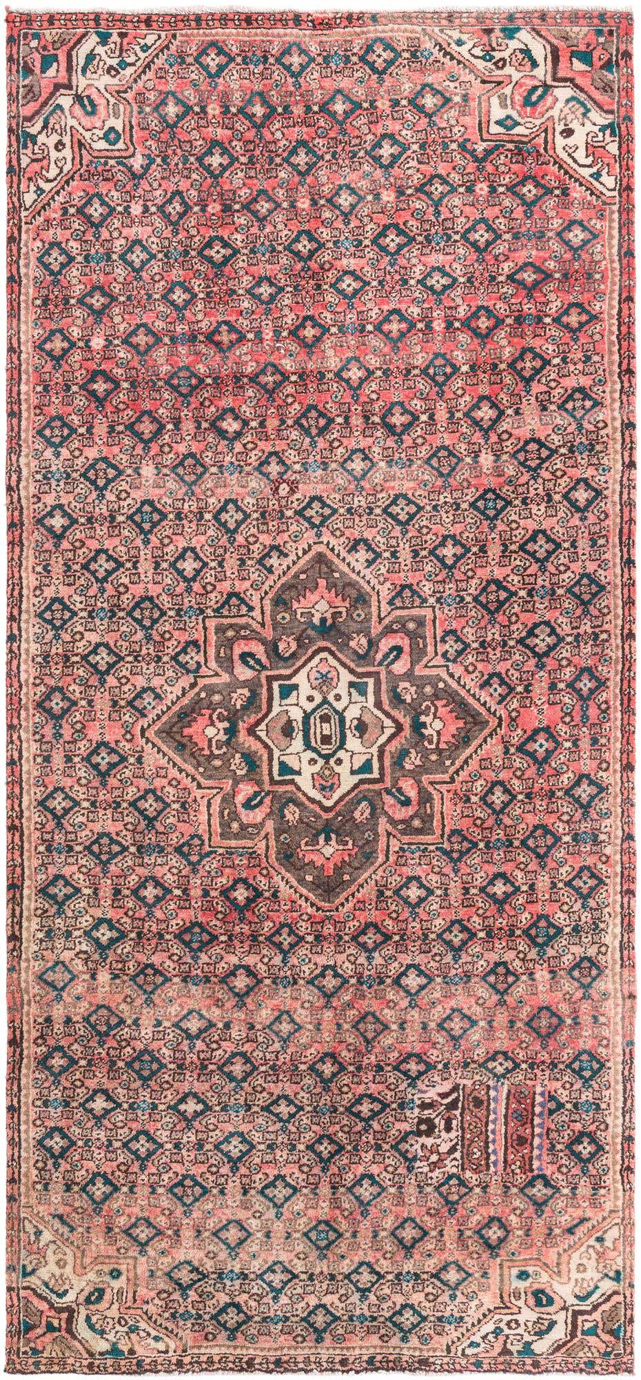 4' 7 x 10' Hand Knotted Ultra Vintage Persian Wool Runner Rug