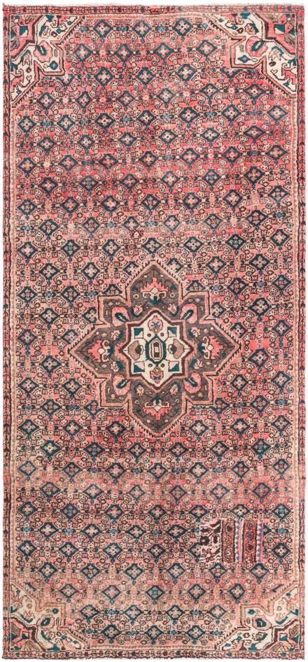 Detail image of 4' 7 x 10' Hand Knotted Ultra Vintage Persian Wool Runner Rug
