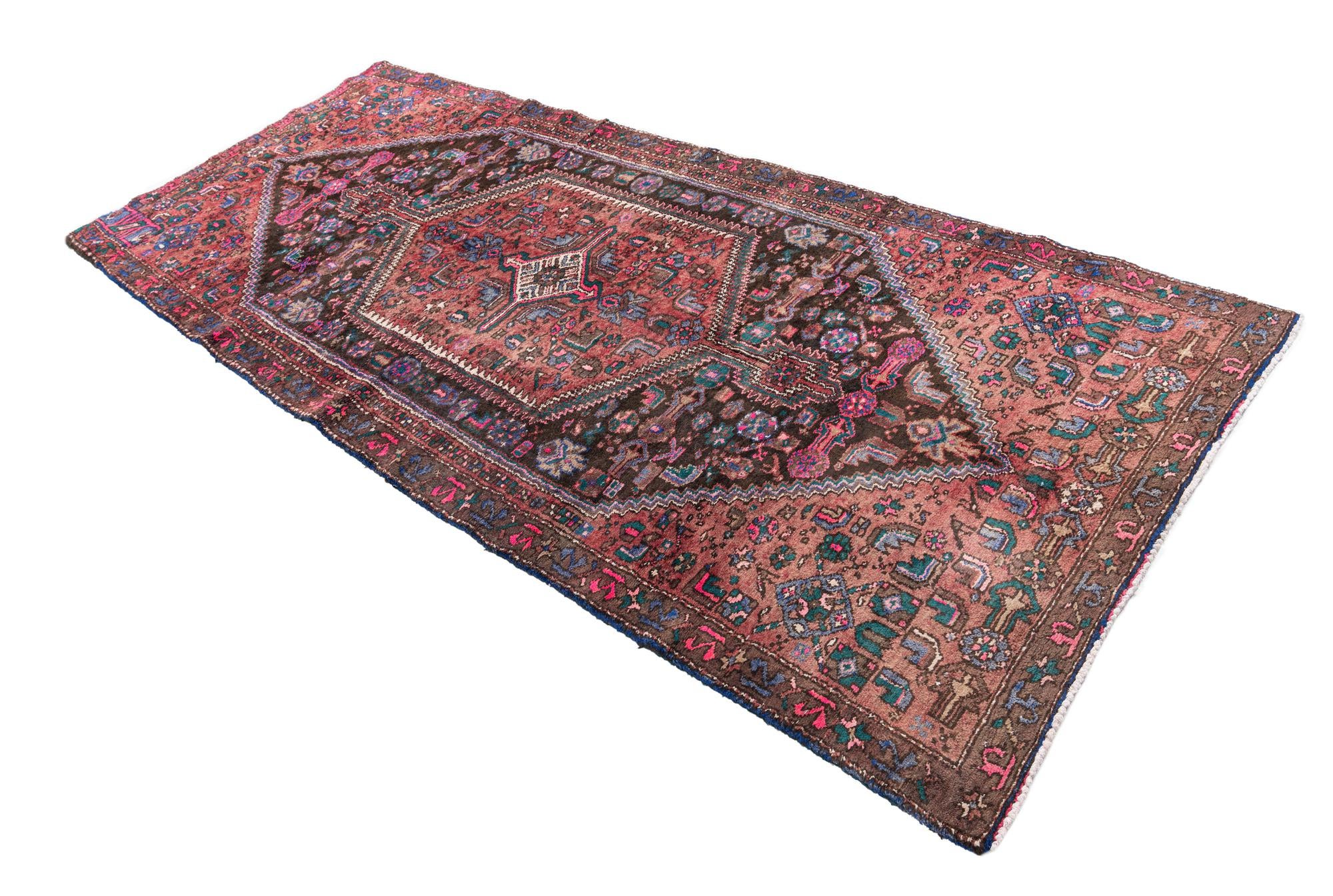 4' 1 x 9' 3 Hand Knotted Ultra Vintage Persian Wool Runner Rug