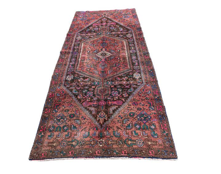 4' 1 x 9' 3 Hand Knotted Ultra Vintage Persian Wool Runner Rug