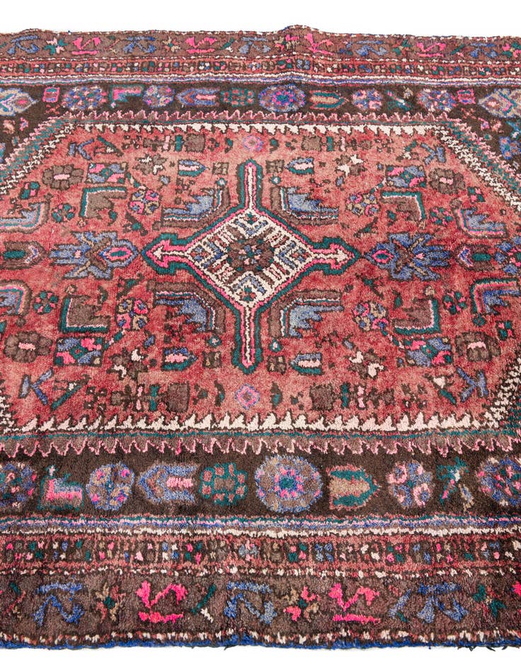 Detail image of 4' 1 x 9' 3  Hand Knotted Ultra Vintage Persian Wool Runner Rug