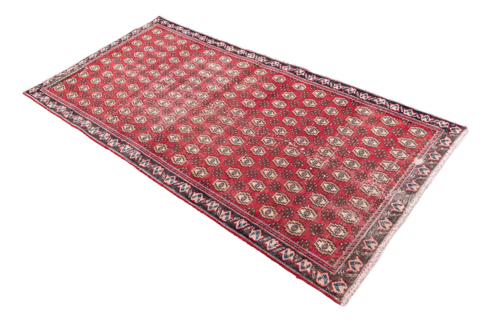 3' 1 x 6' 3 Hand Knotted Ultra Vintage Persian Wool Runner Rug