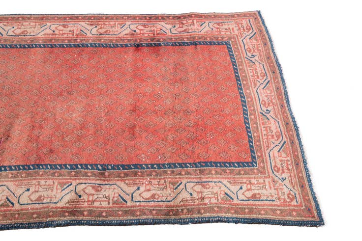 Detail image of 3' 2 x 10' 2 Hand Knotted Ultra Vintage Persian Wool Runner Rug