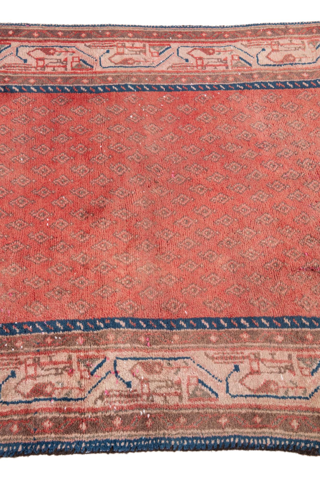 3' 2 x 10' 2 Hand Knotted Ultra Vintage Persian Wool Runner Rug