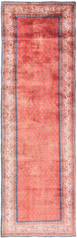 Detail image of 3' 2 x 10' 2 Hand Knotted Ultra Vintage Persian Wool Runner Rug