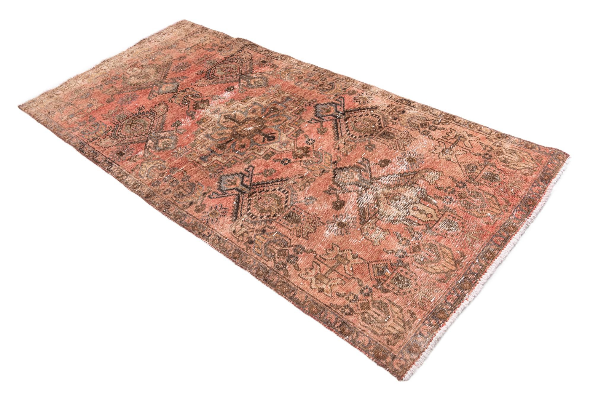 3' 6 x 7' 2 Hand Knotted Ultra Vintage Persian Wool Runner Rug