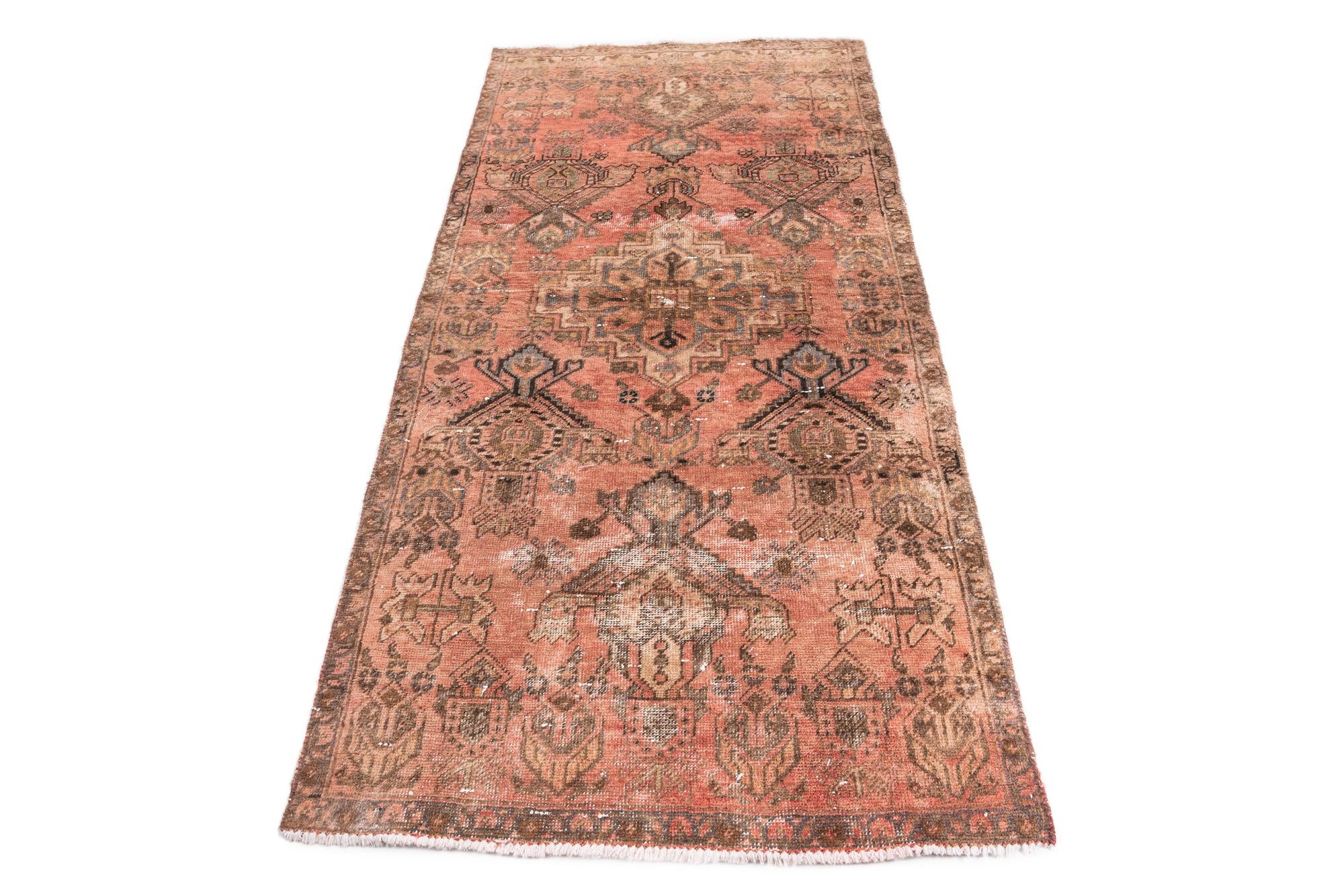 3' 6 x 7' 2 Hand Knotted Ultra Vintage Persian Wool Runner Rug