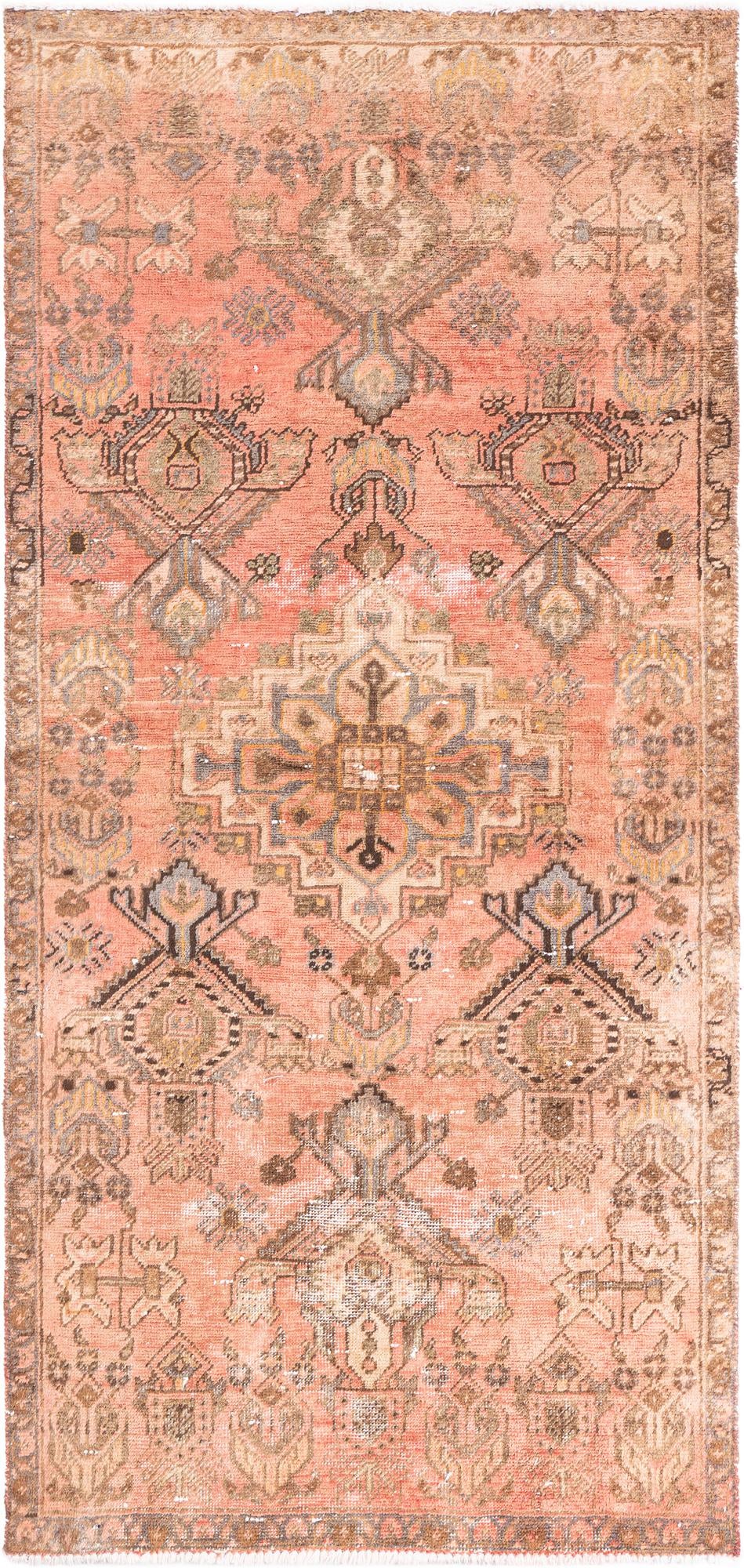 3' 6 x 7' 2 Hand Knotted Ultra Vintage Persian Wool Runner Rug