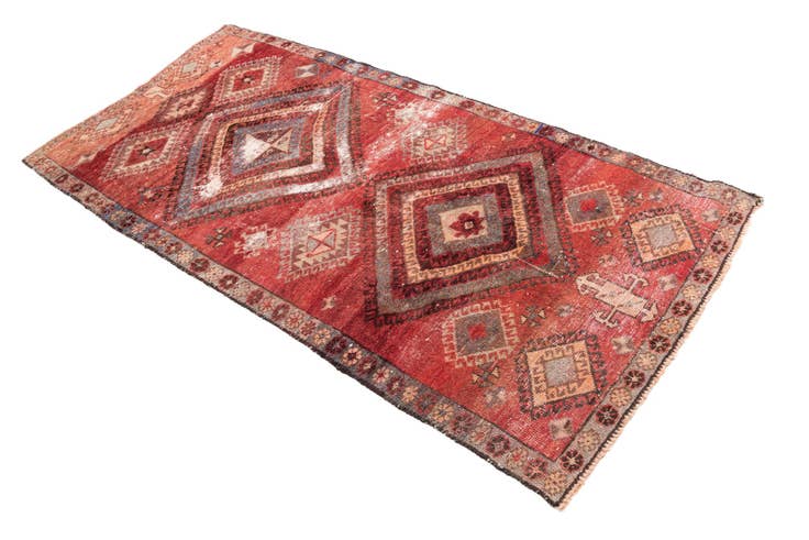 Detail image of 3' 3 x 6' 9 Hand Knotted Ultra Vintage Persian Wool Runner Rug