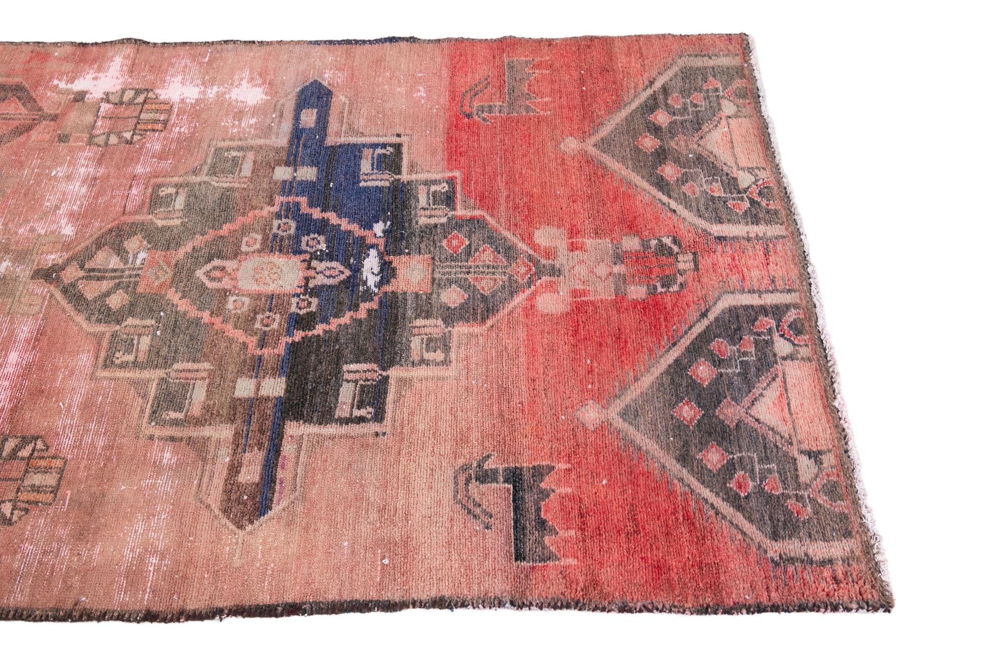 3' 6 x 8' 5 Hand Knotted Ultra Vintage Persian Wool Runner Rug